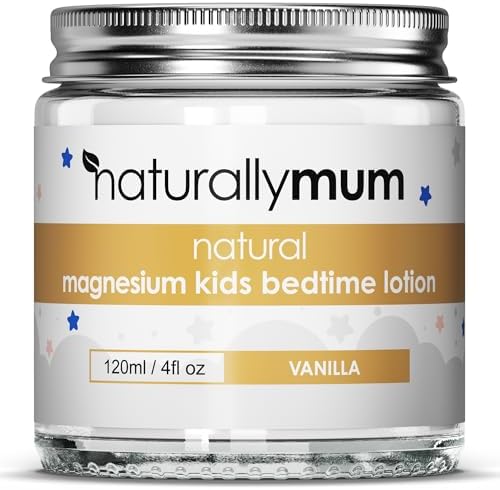 NATURALLY MUM - Magnesium Lotion for Kids & Babies [NATURAL & SAFE] - Juniors Bedtime Lotion - Magnesium Cream for Kids & Babies - Magnesium Lotion for Sleep Kids & Toddlers - Made in UK - Vanilla