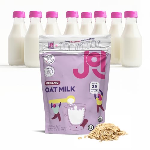 Instant Organic Oat Milk Powder Pouch by JOI - Makes 8 Quarts - Vegan, Kosher, Shelf-Stable, and Gluten-Free - Use for Coffee Creamer, Add to Smoothies & Tea or Make Your Own Oat Milk