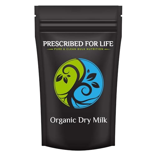 Prescribed For Life Organic Dry Milk Powder, USDA Grade A Whole Milk rBST & rBGH Free, Non GMO, Kosher, Shelf Stable Whole Milk Powder (10kg / 22lb)