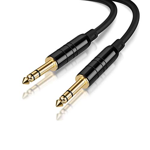 CableCreation 1/4’’ TRS Cable, [2-Pack 15FT] 1/4 Inch to 1/4 Inch 6.35mm Balanced Stereo Audio Cable for Studio Monitors,Mixer,Yamaha Speaker/Receiver,Black