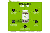 Antler Farms - 100% Pure New Zealand Beef Liver, 180 Capsules, 500mg - Grass Fed, Cold Processed Supplement, Pure and Clean rBGH Free, No Fillers or Additives