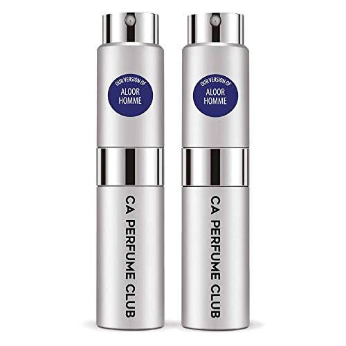 CA Perfume Impression of Aloor Homme For Men Eau de Parfum Spray Refillable Bottle 0.27 Fl Oz-X2