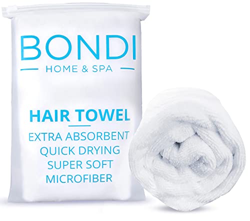 Bondi SPA Microfiber Hair Towel – Dries Hair 50% Faster – Anti-Frizz – Highly Absorbent & Super Soft - XL (42 x 22) - Rectangle