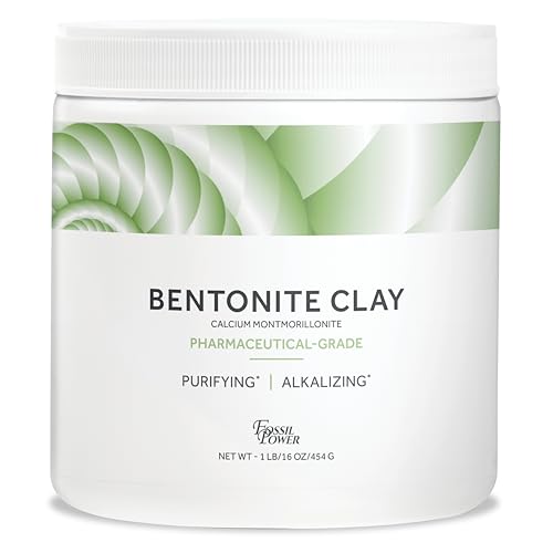 Calcium Bentonite Clay Food Grade Powder 1 Lb – Pharmaceutical | Natural Heavy Metal Detox & Pore Cleansing | Indian Healing | DIY Hair & Facial Mask | Toothpaste, Deo, Bath & Foot Soak