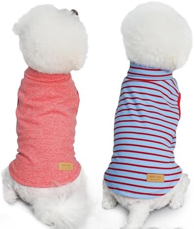KYEESE 2Pack Dog Sweater Turtleneck Dog Coats Warm Dachshund Clothes Stretchy Dog Sweatshirt Pullover Small Dog Sweaters Soft Dog Clothes Dog Sweaters for Small Dogs Girl