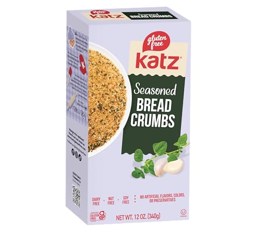 Katz Gluten Free Bread Crumbs. Italian Style. Seasoned With Garlic & Herbs. Crispy Flavorful Coating. Perfect for Baking & Cooking. Kosher, Dairy Free, Soy Free, Nut Free. 12 oz (Pack Of 1)