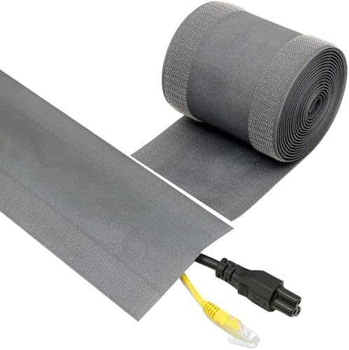 ECOHomes Carpet Cord Cover To Hide Cables, Cords, Wires On Floor - Cord Covers Strip Wire Protector & Cable Management Keep Cables Organized, for Homes, Office, Commercial Space (Grey, 4 Inch x 10 FT)