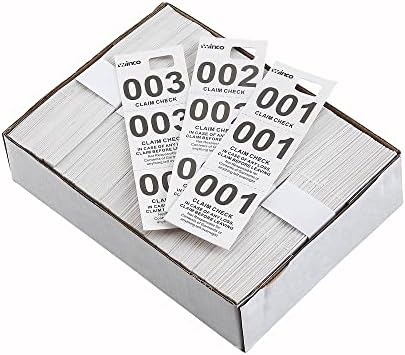 Winco Coat Checks, White, 500 Per Box, Medium
