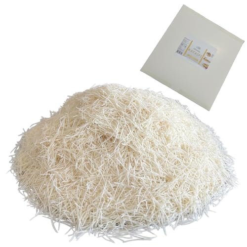 LHUN Dried & Chopped Kataifi | Shredded Fillo Dough | Authentic Turkish Pastry for Knafeh, Kanafeh, and Kunafa | Premium Kadayif for Desserts, Gourmet Dishes, and Viral Dubai Chocolate Bar (8.82 Ounce)