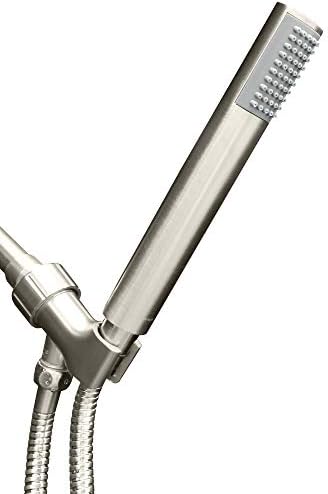 Luxury Spa: Brushed Nickel Hand Held Shower Head, 1.1 inch High Pressue Handheld Showerhead with Extra-Long Stainless Steel Hose, Experience MAXX Comfort and Elegance (Brushed Nickel)