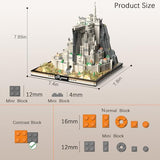 Ideas Castle Architecture Mini Building Minas Tirith Set with Light, Not Compatible with Lego,Lord of Block the rings Set for Adult Film Fans,STEM Christmas Birthday Gift Toy for Boy Kids 8-14 1680PCS