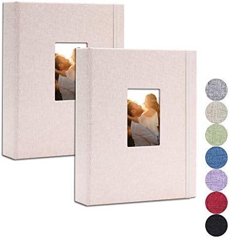 Vienrose 2 Pack Mini Polaroid Photo Album Book 208 Pocket 2x3 Inch Pictures for Fujifilm Instax Mini 7s 8 9 11 25 26 40 50s 90 Evo Z2300 Instant Camera, Polaroid Snap Beige