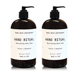 Muse Apothecary Hand Ritual - Aromatic and Nourishing Hand Soap, Infused with Natural Aromatherapy Essential Oils - 16 oz, Coconut + Sandalwood, 2 Pack