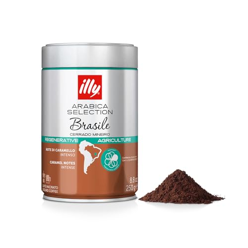 illy Arabica Selections Brasile - Cerrado Mineiro Ground Coffee, Regenerative Agriculture Coffee, 8.8oz (Pack of 1)