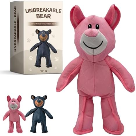 Unbreakable Bear Dog Toy for Aggressive Chewers – Indestructible Large Dog Chew Toys with Squeaker, Durable Interactive Puppy Toys to Reduce Anxiety & Boredom (1pcs B)