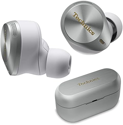 Technics Premium Hi-Fi True Wireless Bluetooth Earbuds with Advanced Noise Cancelling, 3 Device Multipoint Connectivity, Wireless Charging, Hi-Res Audio + Enhanced Calling - EAH-AZ80-S (Silver)