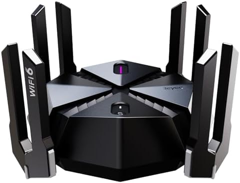 Reyee AX6000 WiFi 6 Router, Wireless 8-Stream Gaming Router, 8 FEMs, 2.5G WAN,2.0 GHz Quad-Core CPU, WPA3, Smart VPN for Large Home E6