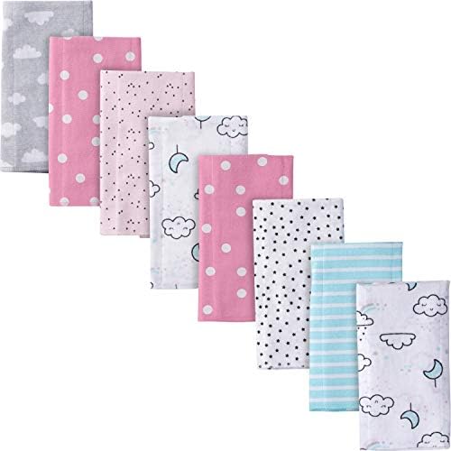 Gerber Unisex-Baby 8-Pack Cotton Flannel Burp Cloths