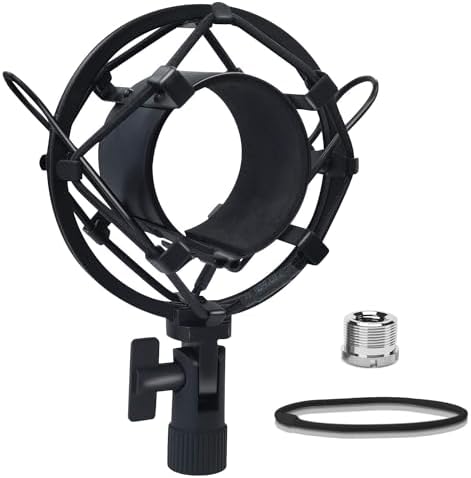 Universal Microphone Shock Mount, Mic Clip Holder Mount for Diameter 47mm-53mm Mic Anti Vibration Adjustable High Isolation Shock Mount