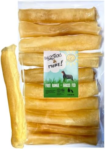 BULLYSTICKS & MORE 6 Inch Beef Collagen Rolls for Dogs (Regular Size - 12 Count) -Bones for Dogs - Dog Parents Choice - No Hide Beef Cheek Rolls