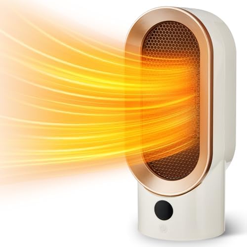 Space Heater, 800W Mini Energy Efficient Space Heaters for Indoor Use, Portable Heater Fan for Office with Adjustable,Overheating Protection,Dumping shutdown (White)
