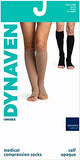 DYNAVEN by Sigvaris Women's Compression Calf-High Socks 20-30mmHg - Open Toe Design for Daily Comfort & Support - Medium Short - Light Beige