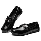 BGSTGUDS Women's Wide Loafers Shoe Cute Dressy Shoes Ladies Comfort Slip Ons Work Shoes, Black Patent Leather, Size 8.5