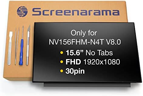 SCREENARAMA New Screen Replacement for NV156FHM-N4T V8.0, FHD 1920x1080, IPS, Matte, LCD LED Display with Tools
