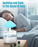 Rain Cloud Humidifier Water Drip, 2 in 1 Humidifier with Essential Oil Diffuser,450ml Cloud Humidifier Rain Drop,Mushroom Humidifier with 7 Colors for Sleeping Relaxing