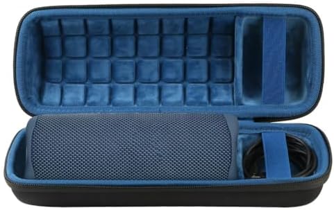 co2CREA Hard Travel Case Replacement for JBL Flip 7 Flip 6 FLIP 5 Waterproof Portable Bluetooth Speaker (Black Case + Inside Blue)