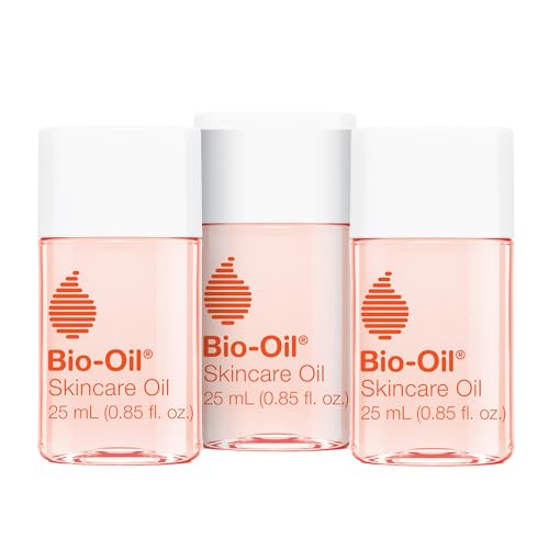 Bio-Oil Skincare Body Oil Serum for Scars and Stretch Marks, Face and Body Moisturizer with Vitamin E & A for Sensitive Dry Skin, Dermatologist Recommended, Travel Size, .85 oz, Pack of 3
