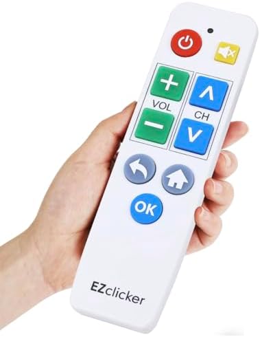 Big Button Universal TV Remote for Seniors, Simple Easy to Use, Dementia Products for Elderly, Works with Major TV Brands (2xAAA Batteries Not Included) (White)
