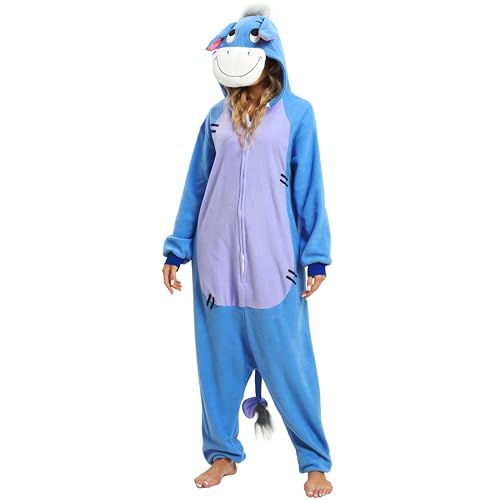 NAITOKE Adults Animal Onesie Halloween Costumes Cosplay Pajamas Purple Blue