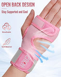SUEH DESIGN Carpal Tunnel Wrist Brace Night Support, 1 Pair Wrist Splint for Left Right Hand, Adjustable Wrist Wrap for Tendonitis Arthritis and Workout Pains Relief, Pink