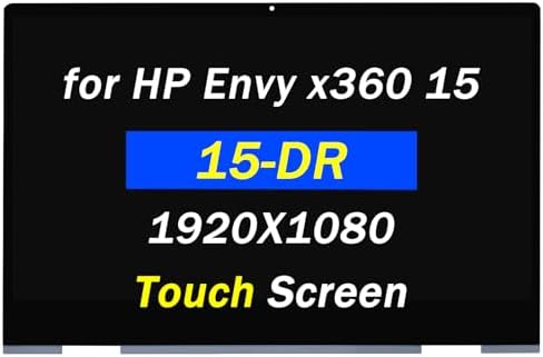 Replacement for HP Envy x360 15-dr 15m-dr 15-dr1070wm 15-dr1075cl 15-dr1679cl 15-dr1058ms 15-dr1072ms L64480-001 L53545-001 15.6" FHD 1920X1080 30 Pins LCD Touch Screen Display Assembly