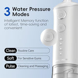 Water Dental Flosser Teeth Pick - medcodes Portable Cordless Oral Irrigator with USB Rechargeable Waterproof for Teeth, Gums, Braces Care and Home Travel (White)