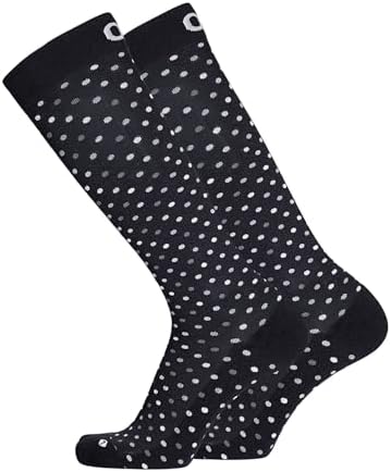 Medical Grade Compression Socks for Men & Women 15-20 mmHg by OrthoSleeve (Black Polka Dot, Medium)