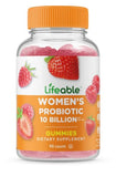 Lifeable Probiotics for Women - 10 Billion CFU - Great Tasting Natural Flavor Gummy Supplement - Gluten Free Vegetarian GMO-Free Womens Probiotic Chewable - for Gut & Vaginal Health - 90 Gummies