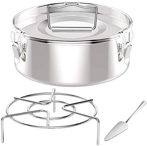 Flan Mold with Lid, Stainless Steel Flan Pan for Instant Pot 6QT(3QT, 8QT Avail) - Flanera Flan Maker Come with Rack and Spatula