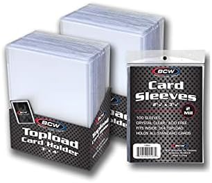 BCW 50-Count Topload Card Holders & 100-Count Trading Card Sleeves | Protects Baseball, Football, Pokémon, Magic The Gathering, and More | Archival Quality, Acid-Free PVC & Polypropylene