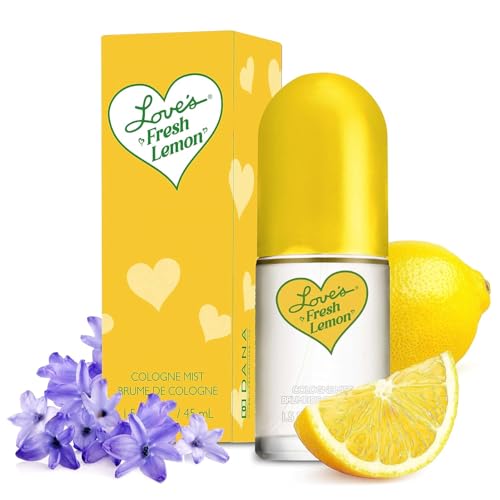 Dana Love's Fresh Lemon Cologne Mist 1.5 Fl. Oz. Invigorating and Uplifting Lemon Scented Body Mist for Women, Classic Fragrance for Everyday Freshness