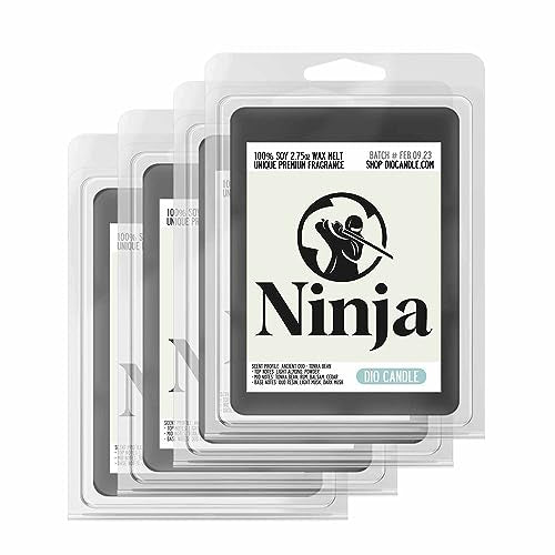 Ninja Scented Wax Melts - Smells Like Ancient Oud - Tonka Bean - 100% Naturally Vegan Soy and Premium Fragrance | Great Gift | Handmade in Denver, Colorado (4 Pack Wax Melts)