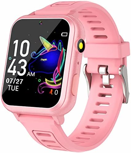 Smart Watch for Kids, Gift for Girls Age 6-12, 24 Puzzle Games HD Touchscreen Kids Watches with MP3 Music Video Pedometer Flashlight 12/24 hr Educational Toys for 8 10 12 Year Old Girl