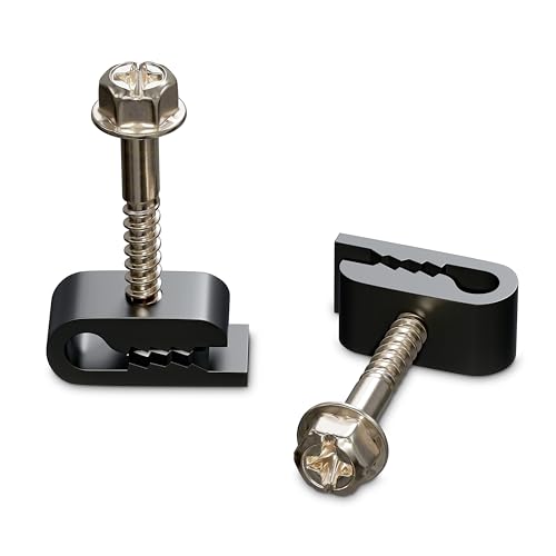 THE CIMPLE CO - Mini Wire Cable Clips, Electrical Wire Cable Clip, 1/10 in (3 mm) Screw Clip and Fastener, Black (100 Pieces per Bag)