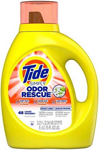 Tide Simply Odor Rescue Liquid Laundry Detergent, Fresh Linen, 75 fl oz 48 loads