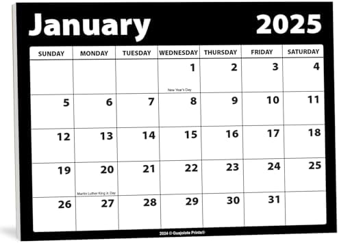 Magnetic Calendar for Refrigerator, 2025-2026, 2 Years - 7.25 x 10 inches (Big Bold Letters and Numbers) Black