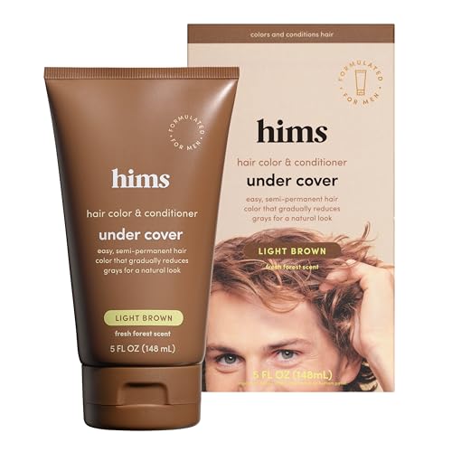 hims Under Cover Hair Color & Conditioner - Light Brown Color Conditioner for Men - Semi Permanent Hair Color - Color Depositing, Deep Conditioning, Blends Grays - Fresh Forest Scent, 5 fl oz