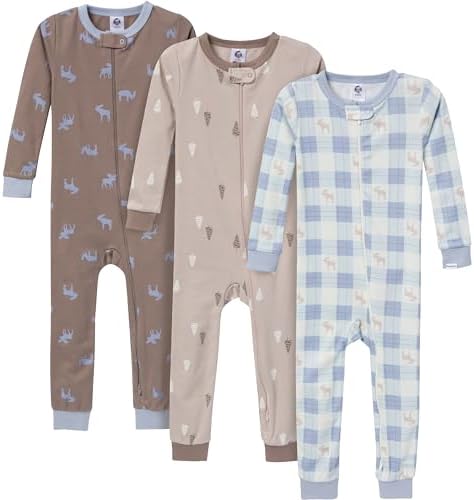 Gerber Baby-Boys 3-Pack Snug Fit Footless One-Piece Cotton Pajamas