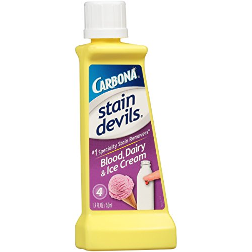 Carbona Stain Devils® #4 – Blood, Dairy & Ice Cream | Professional Strength Laundry Stain Remover | Multi-Fabric Cleaner | Safe On Skin & Washable Fabrics | 1.7 Fl Oz, 1 Pack