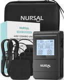 NURSAL 4 in 1 Tens Unit Muscle Stimulator, Dual Channel EMS Massage Machine with 40 Intensities, 25 Modes Rechargeable Electronic Pulse Massager for Back Pain Relief Therapy with Electrode Pads & Case